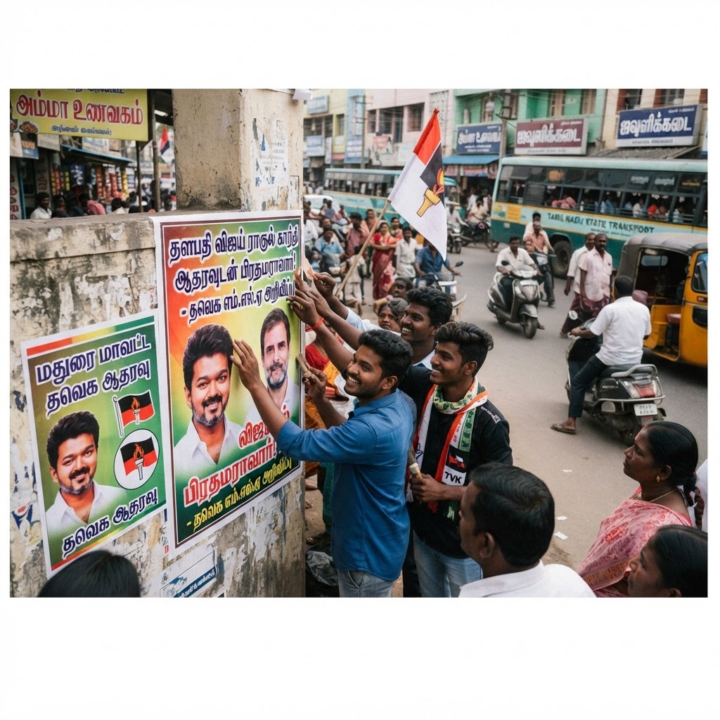 விஜய் அடுத்த பிரதமராக வருவார்: மதுரையில் தவெக ஆதரவாளர்கள் சுவரொட்டி