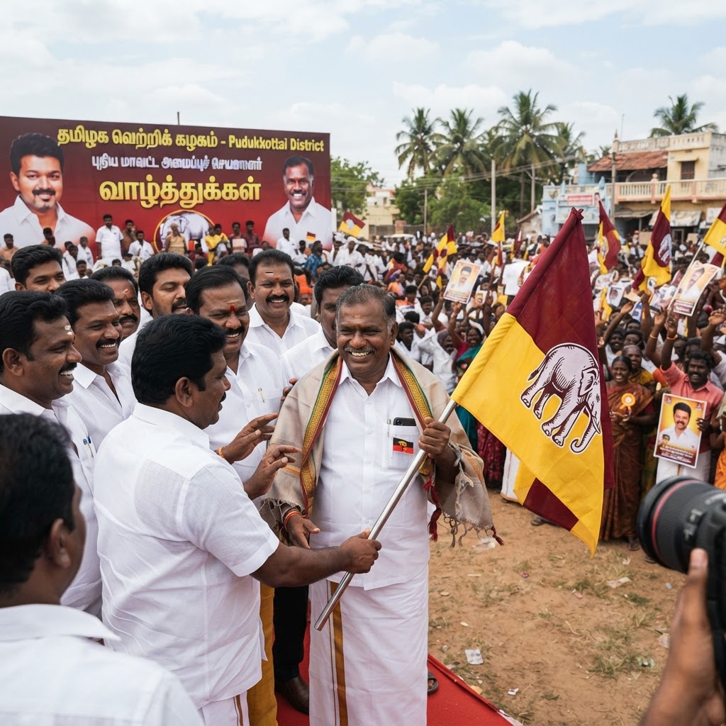தமிழக வெற்றிக் கழகத்தின் புதுக்கோட்டை மாவட்ட அமைப்புச் செயலாளர் நியமனம்