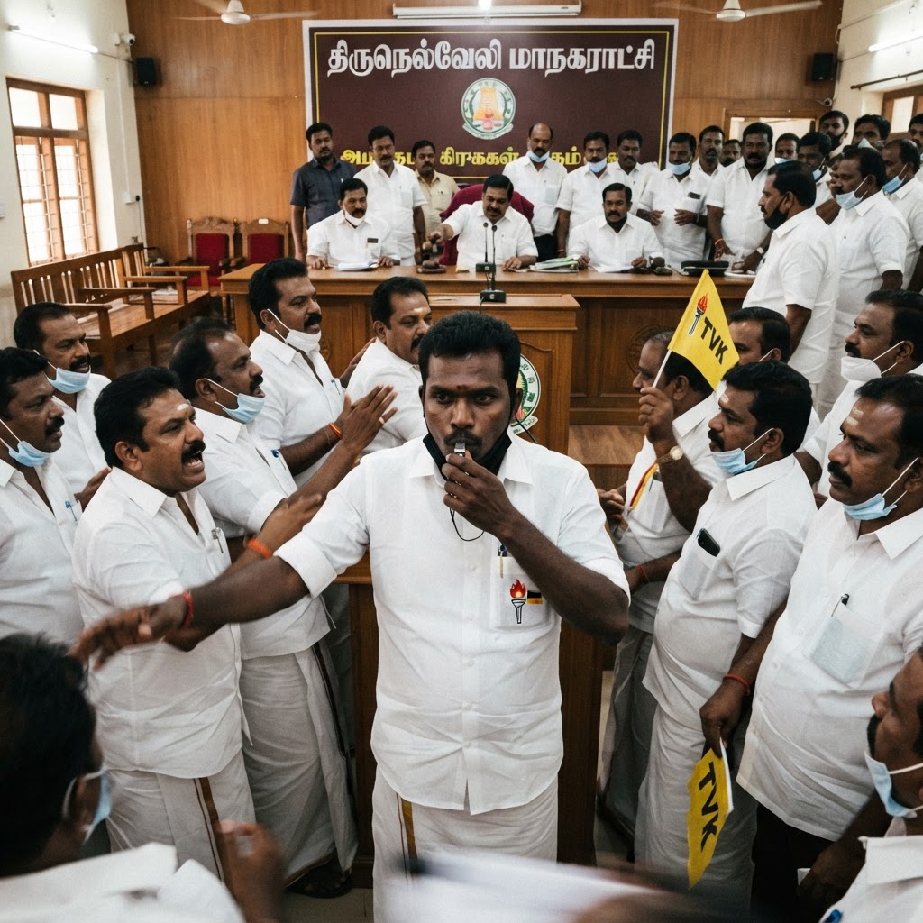 திருநெல்வேலி மாநகராட்சிக் கூட்டத்தில் விசிலடித்த தவெக கவுன்சிலர் இடைநீக்கம்