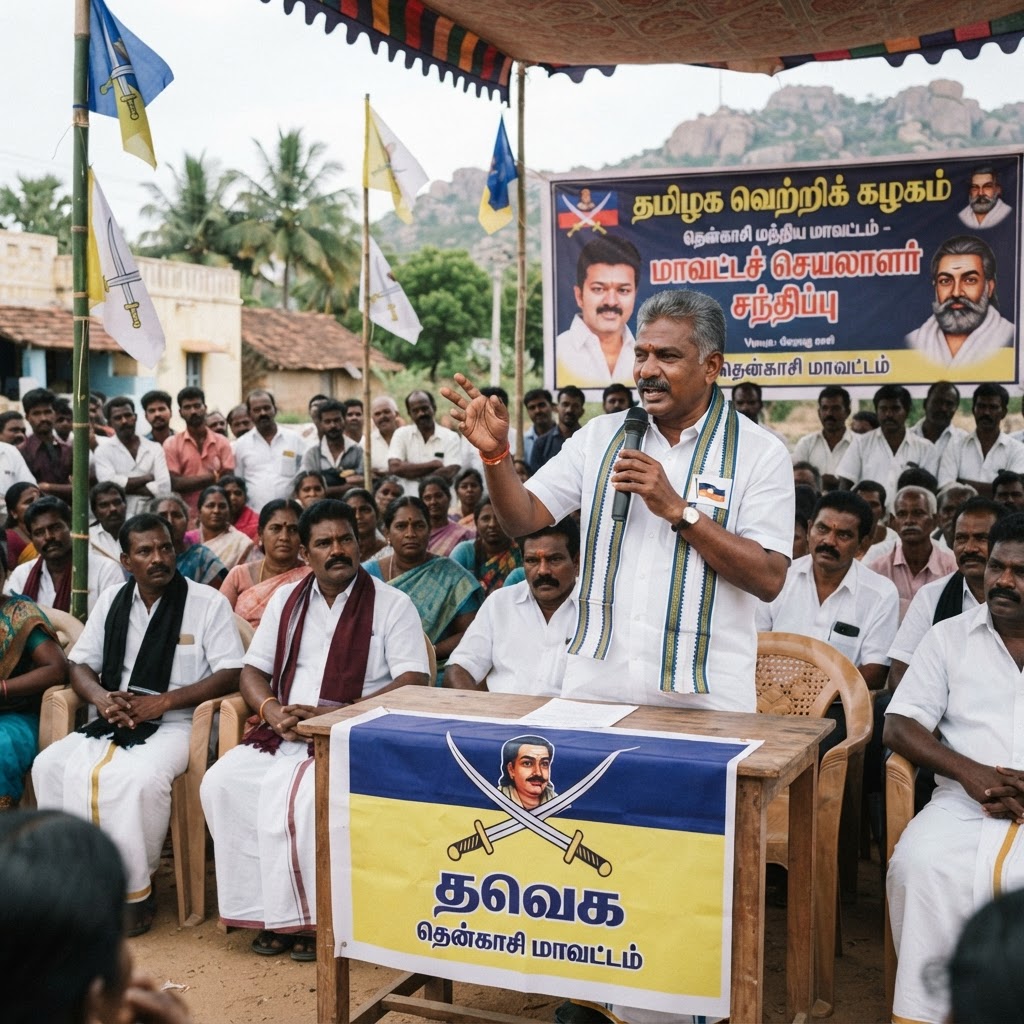 தென்காசி மாவட்ட செய்திகள்: தவெக மத்திய மாவட்ட செயலாளர் மற்றும் கட்சி நடவடிக்கைகள்
