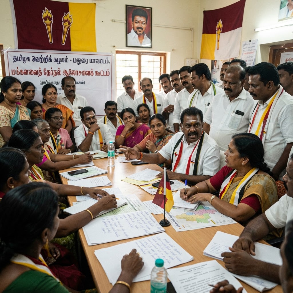 மதுரை தொகுதியில் தமிழக வெற்றிக் கழகத்தின் அரசியல் நகர்வுகள்
