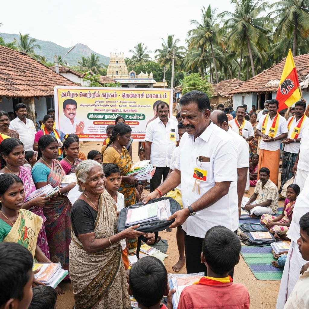 தென்காசி மாவட்ட தமிழக வெற்றிக் கழகம் சார்பில் மக்கள் நலச் செயல்பாடுகள்