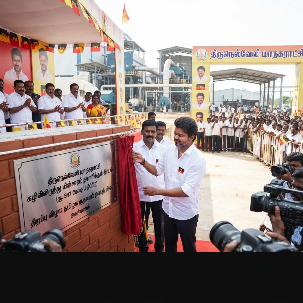 திருநெல்வேலியில் கழிவிலிருந்து மின்சாரம் தயாரிக்கும் திட்டத்தை தொடங்கி வைத்த முதல்வர் விஜய்