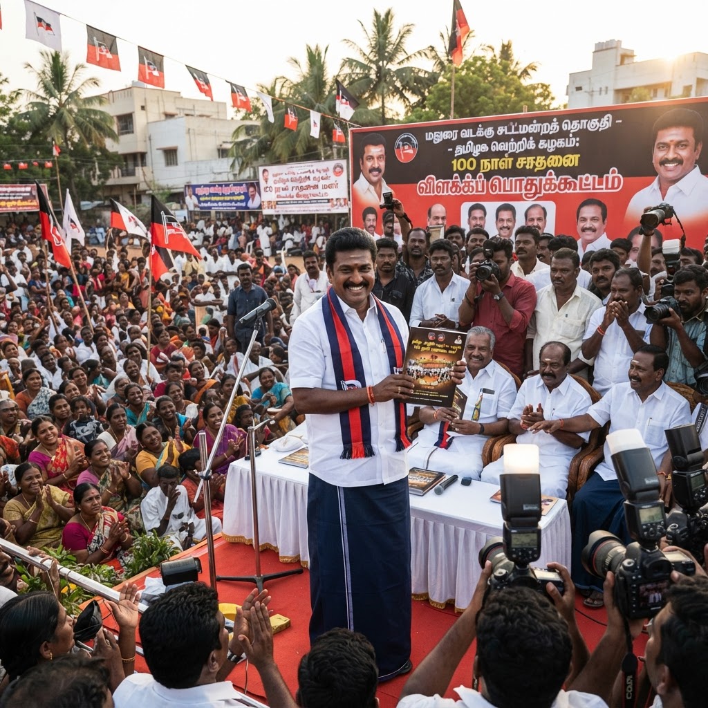 மதுரை வடக்கு தொகுதியில் த.வெ.க. 100 நாள் சாதனை விளக்கப் பொதுக்கூட்டம்