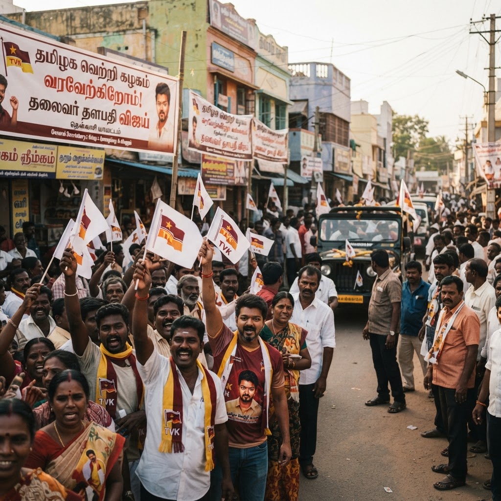 தமிழக வெற்றி கழக தலைவர் தளபதி விஜய் தென்காசி வருகை