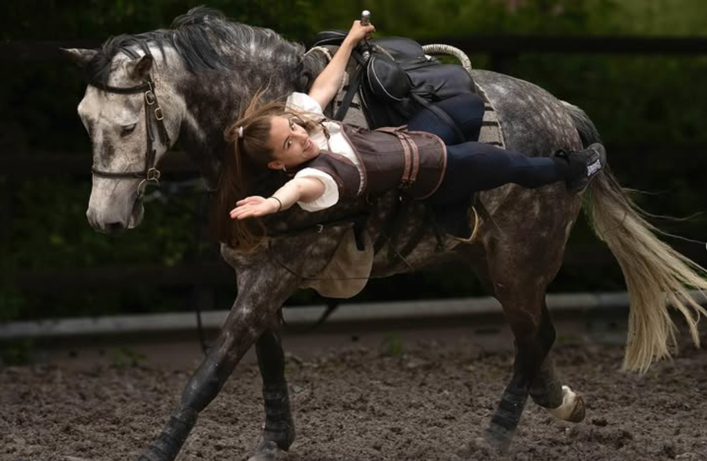 Emily Mitchell performing a stunt ride, the background that shaped her physiotherapy practice
