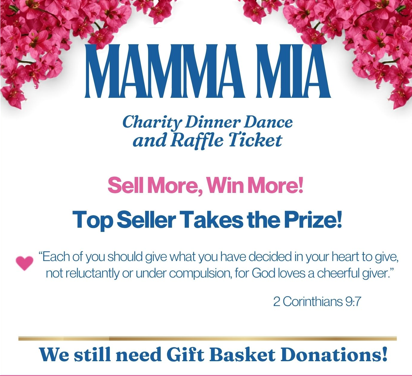 Mamma Mia Charity Dinner Dance and Raffle Ticket — Sell More, Win More!