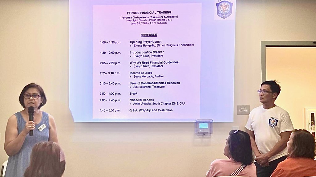 FFRGOC Financial Training schedule slide