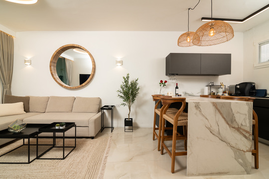 Kitchen with Marble Island