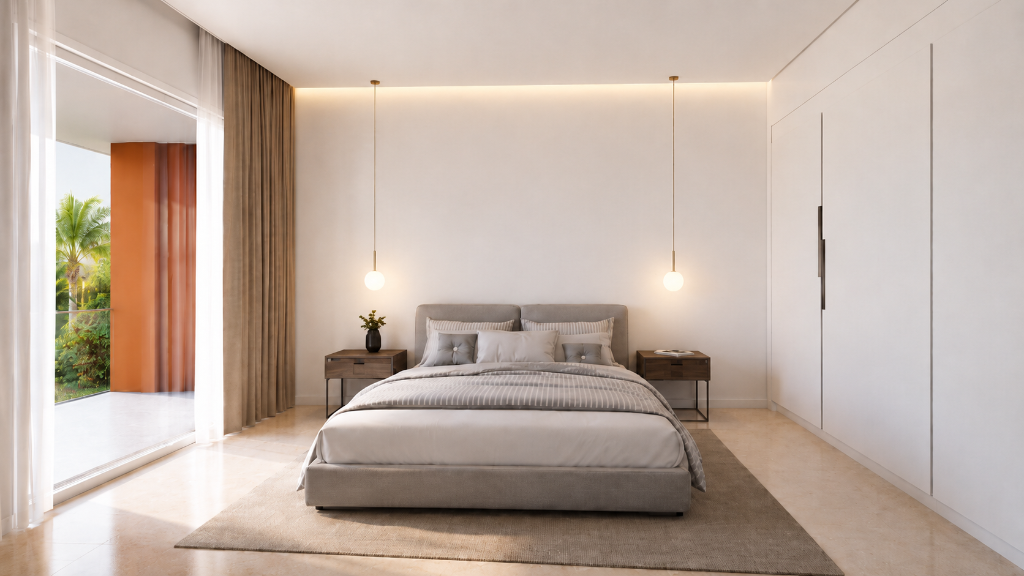 Quarto — conforto, luz natural e ligação ao exterior