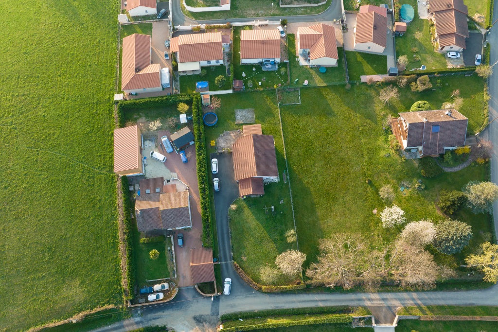 Residential houses aerial
