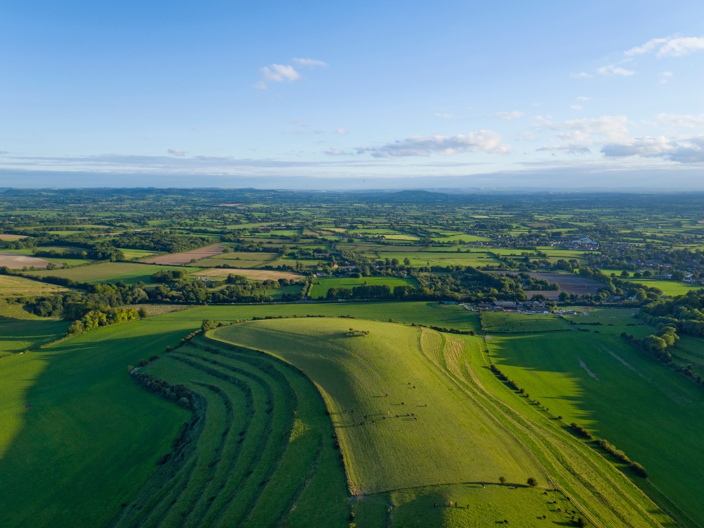 Aerial view of British countryside terrain covered during thermal drone search operations