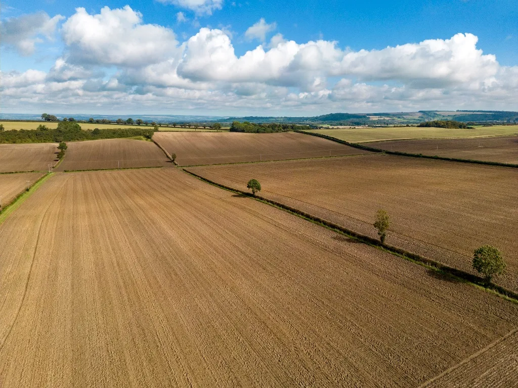 Aerial view of UK farmland