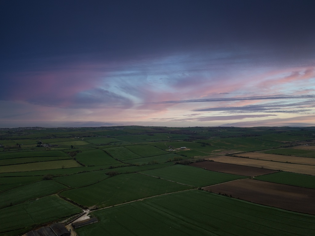 Aerial view of open British countryside — Airframe Drone Services animal and wildlife search operations