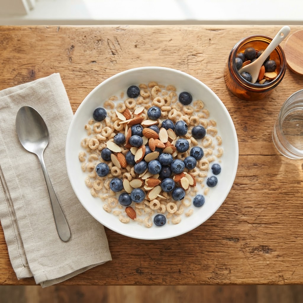 Honey Nut Cheerios with Blueberries & Almonds