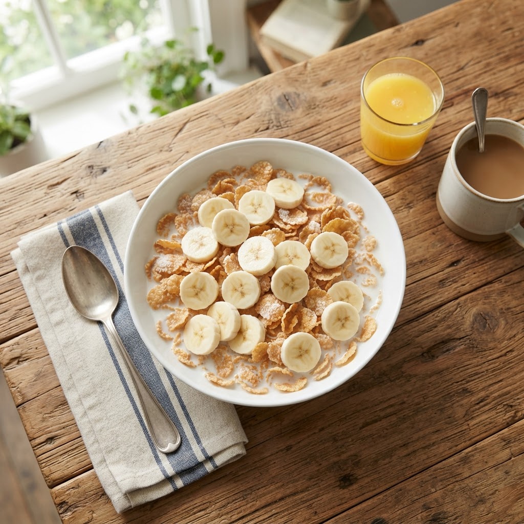 Frosted Flakes with Banana Slices