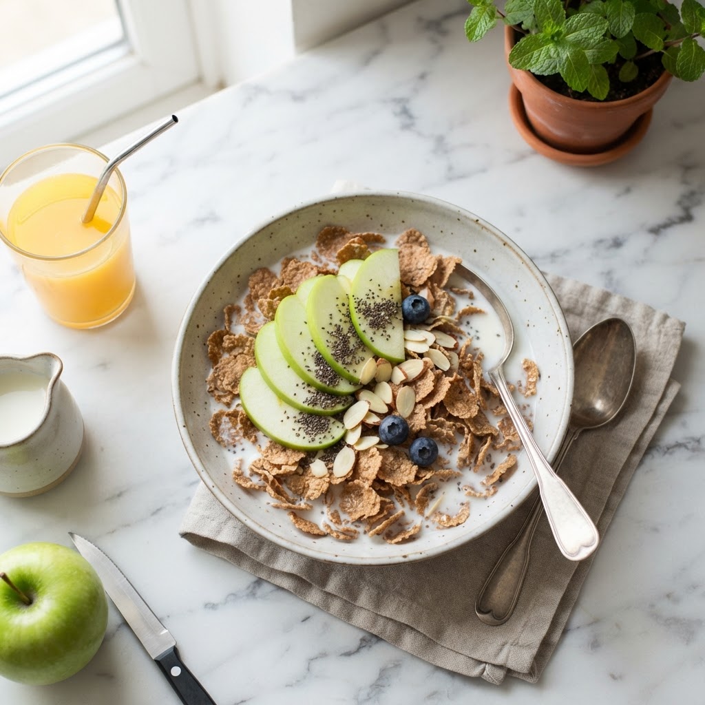 Raisin Bran with Sliced Apple