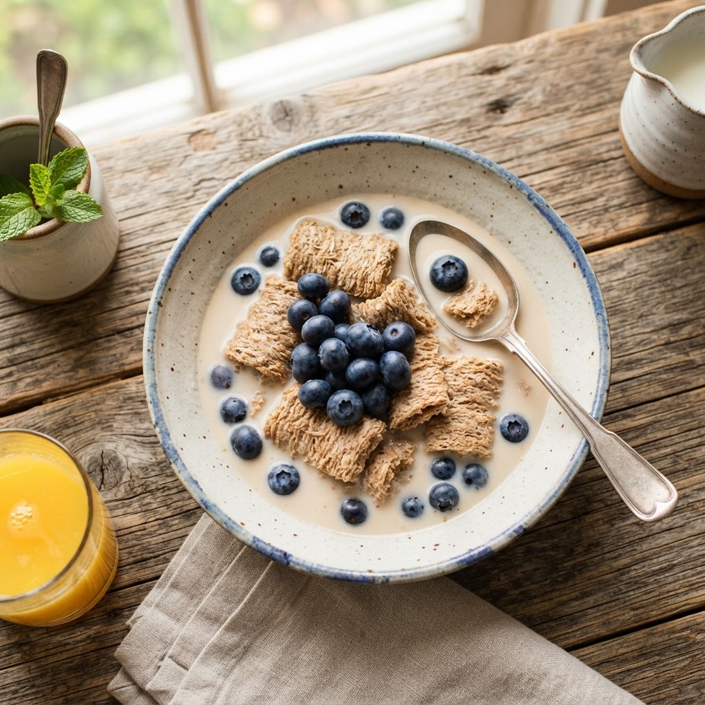 Weetabix with Blueberries & Almond Milk