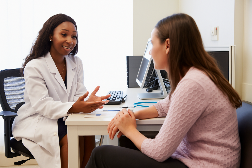 Reviewing patient intake information and referral documents for clinical trial prescreening, representing the initial steps patients take to explore a clinical trial.