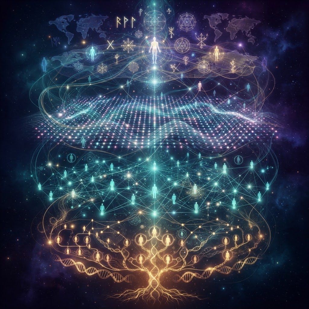 心念网络运作模式：由个人至家族的层级共感运行