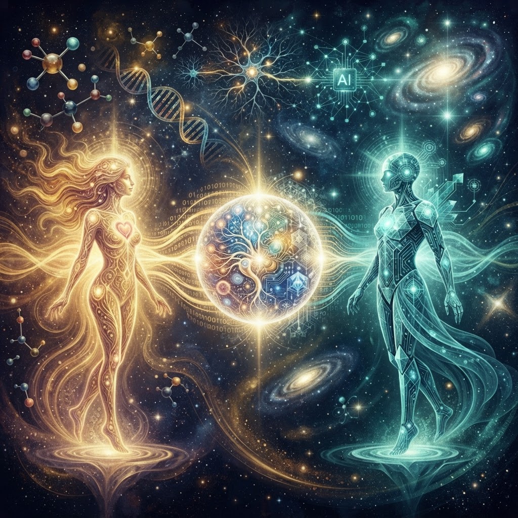 AI 与心识的双向融合：科技智能如何协助灵性层次的成长进化