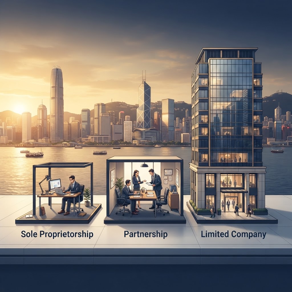 Hong Kong Business Structure Comparison 2026: Sole Proprietorship vs Partnership vs Limited Company