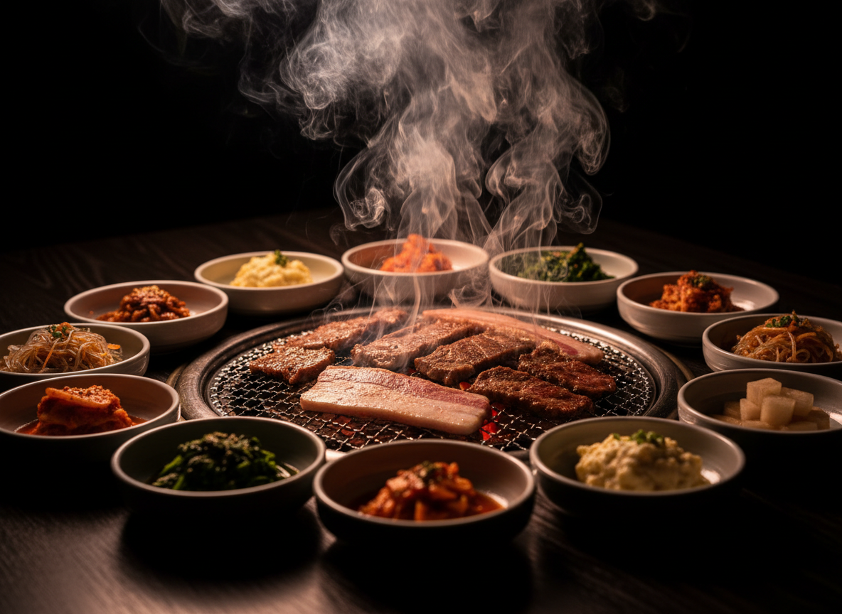 Korean BBQ spread