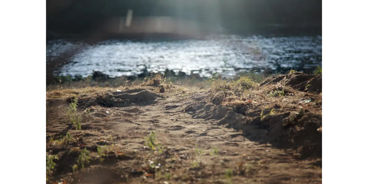 Sandy path along the river