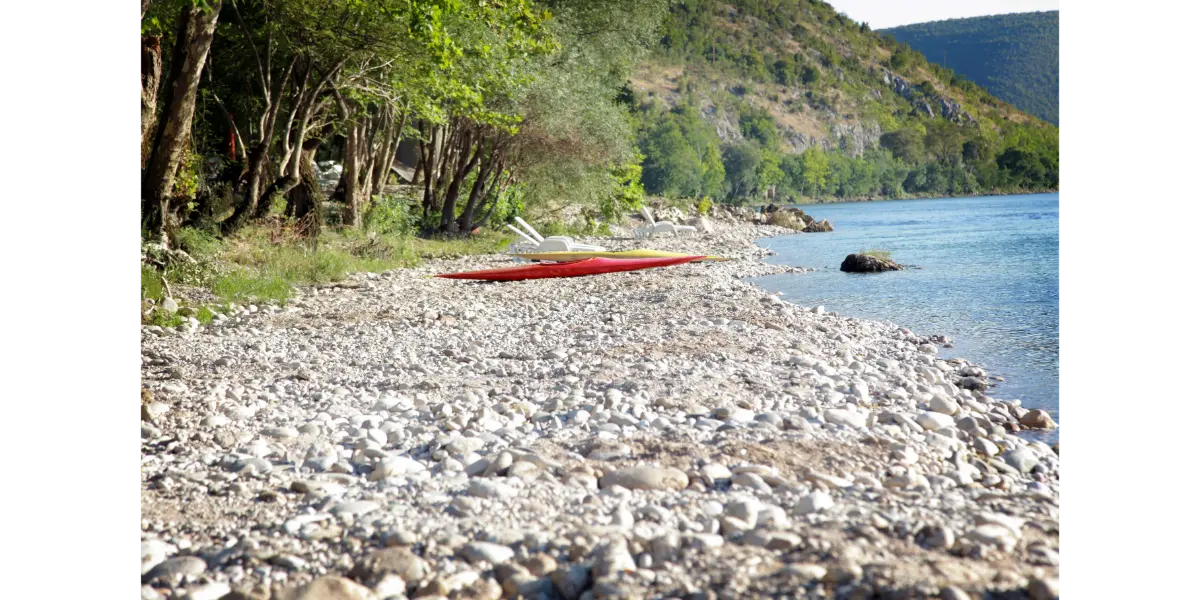 View of the stone beach