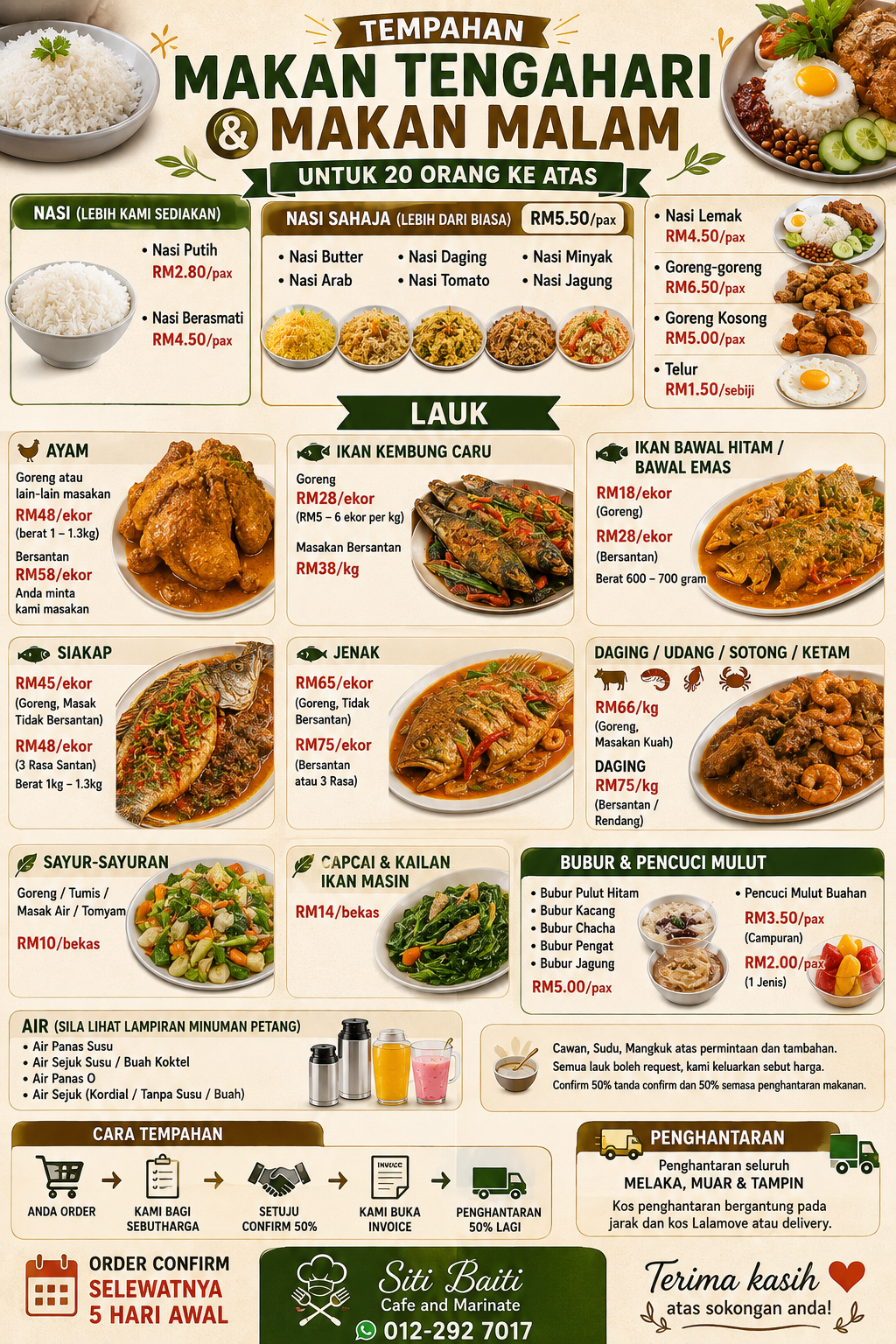 Menu Makan Tengahari & Makan Malam