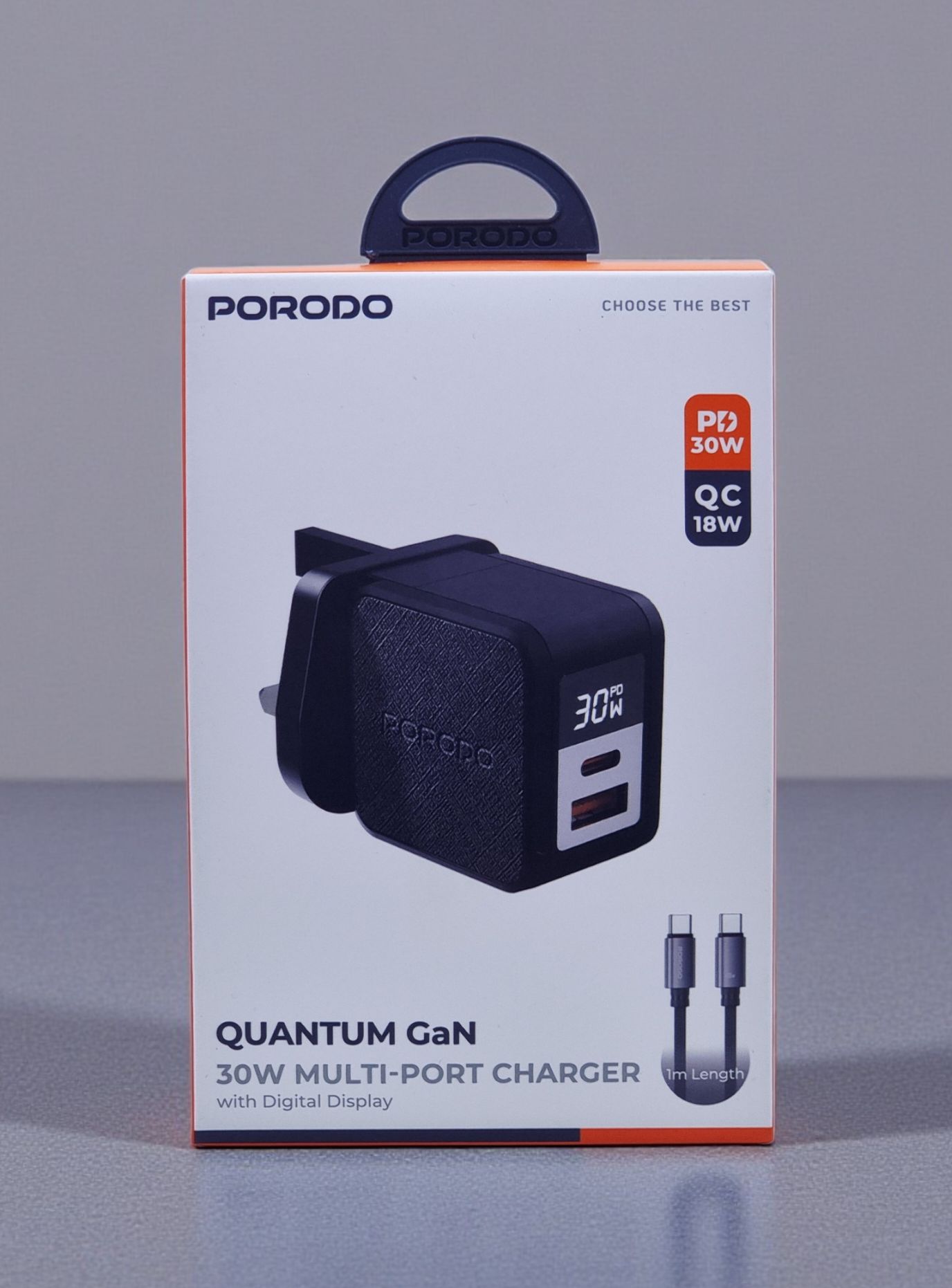 QUANTUM GaN 30W MULTI-PORT CHARGER WITH USB-C CABLE