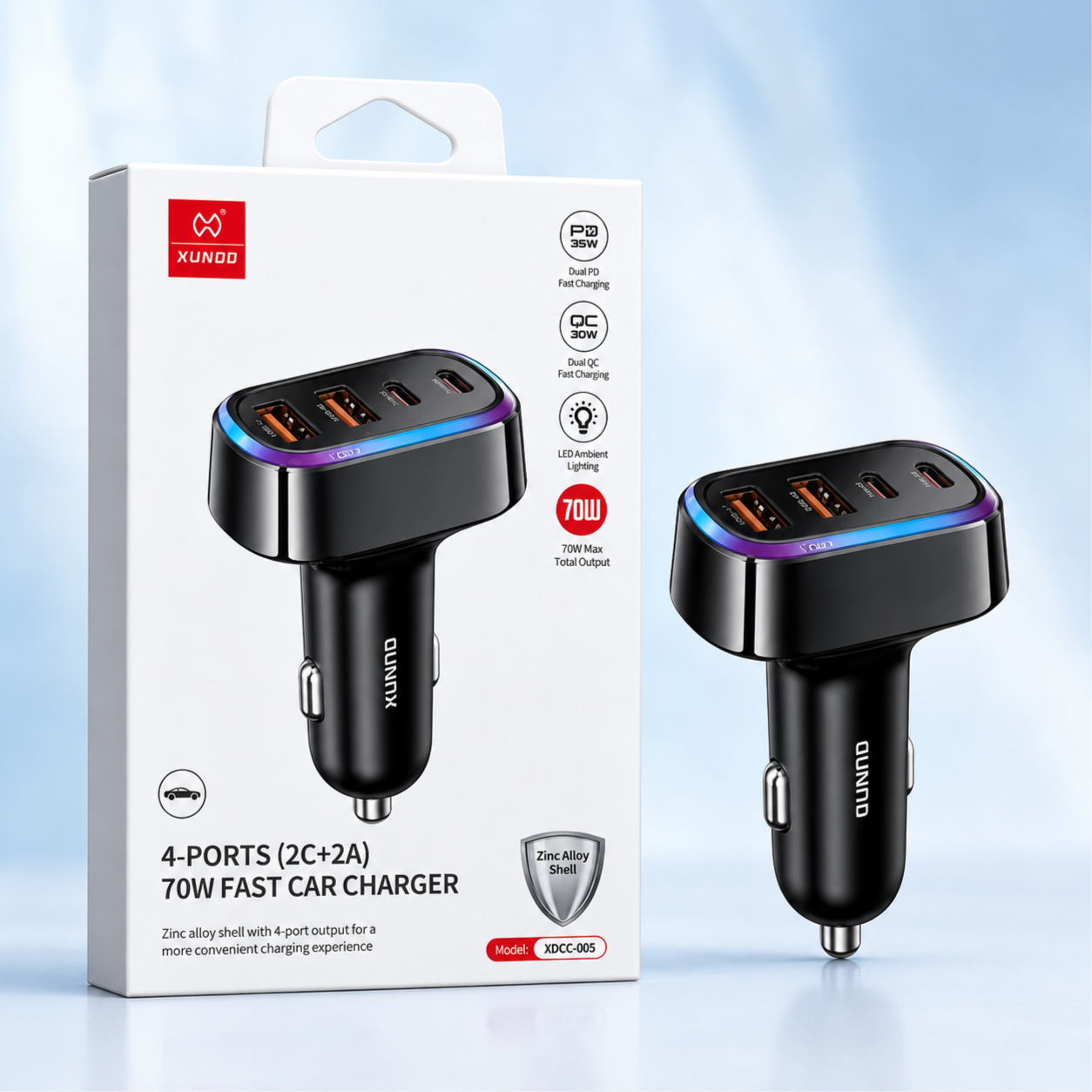 XUNDO 70W Fast Car Charger