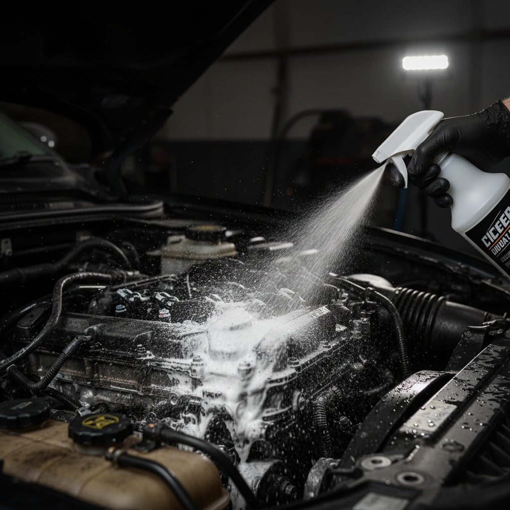 Engine bay degreasing