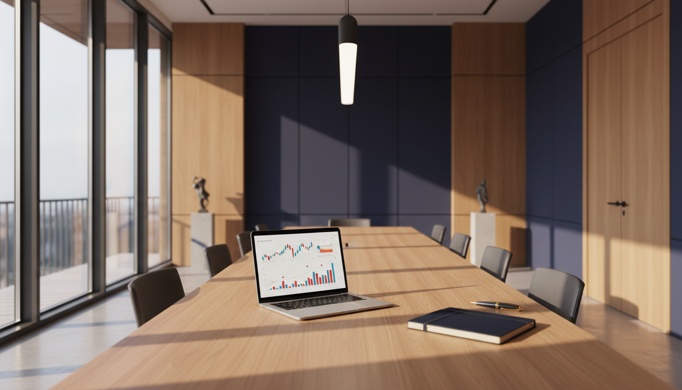 Ambiente de trabalho com notebook e caderno