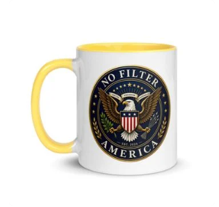 No Filter America Mug — Gold Handle