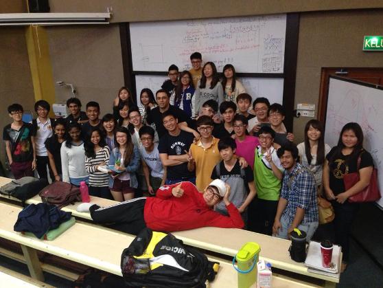 Adrian with his university class