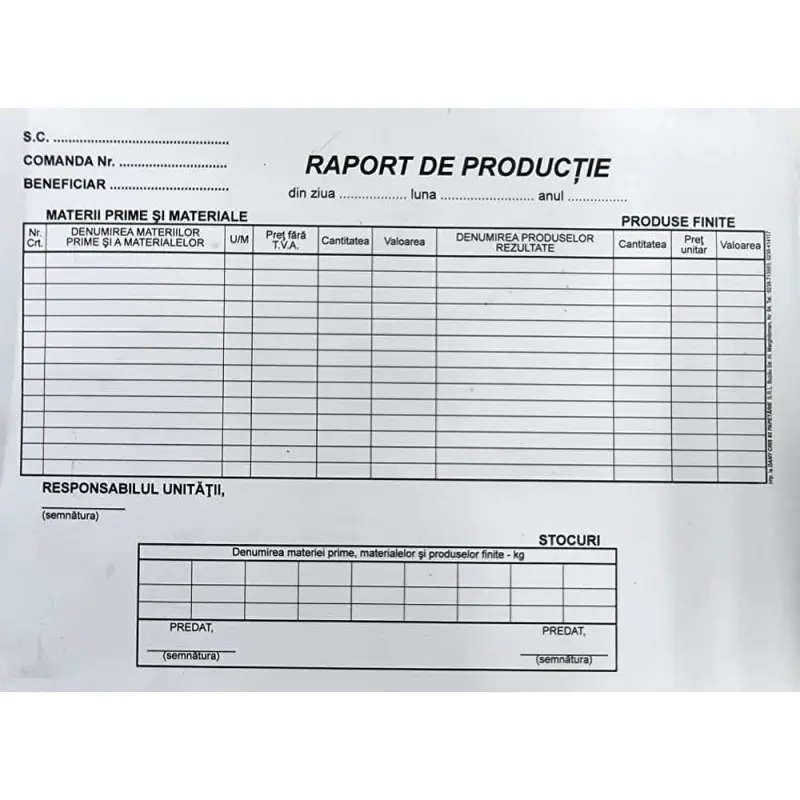 Raport de productie A4 orizontal ( Dany Cris )