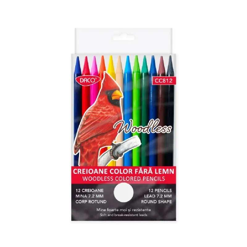Creion color 12 fără lemn DACO CC812