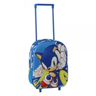 Ghiozdan gradinita Cerda Sonic 3D, 25cm, 1 compartiment, tip troller, 25x30x12cm