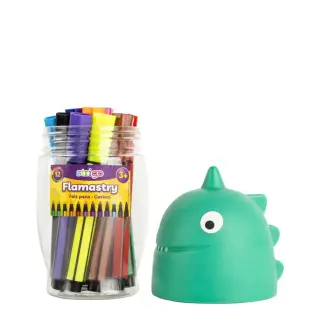 Carioci lavabile Jumbo 12 culori, Strigo, cutie Dinozaur 