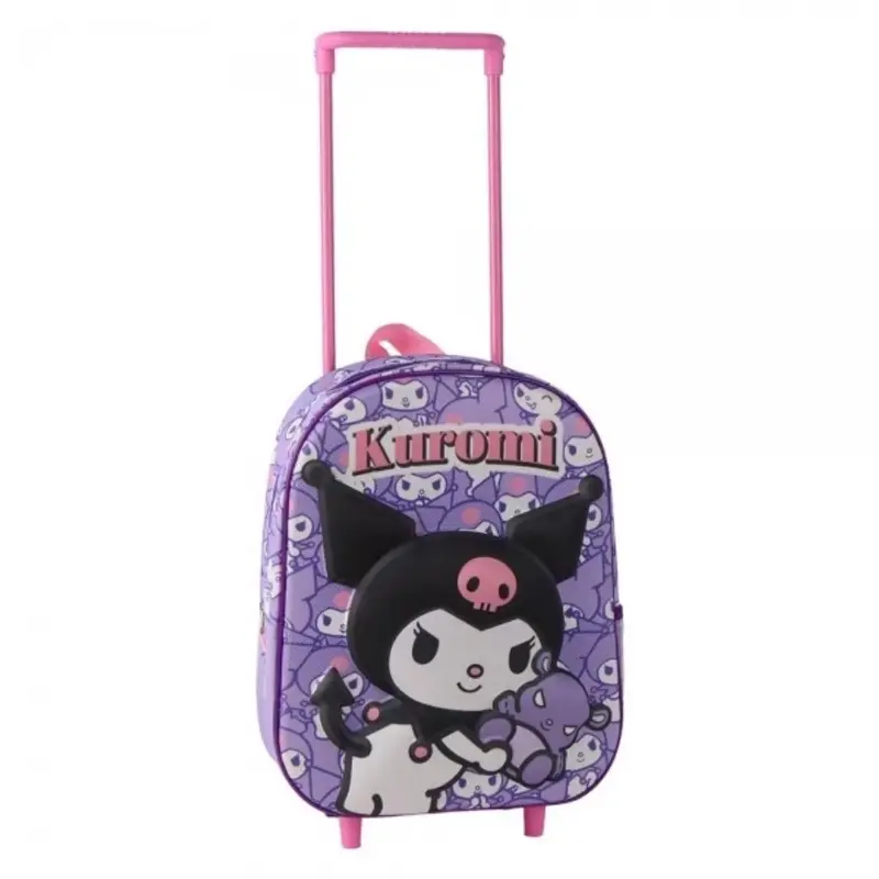 Ghiozdan gradinita Cerda Kuromi 3D, 25cm, 1 compartiment, tip troller, 25x30x12cm