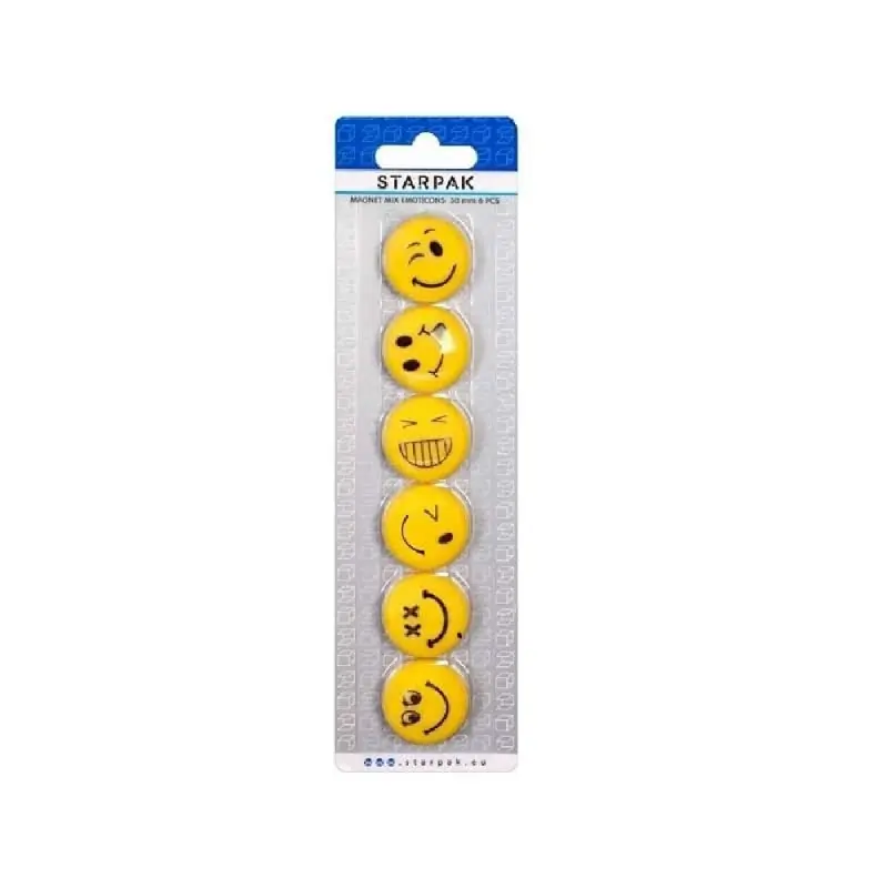 Magneti Emoticon, 30mm, 6 Buc/Set - 378346 STARPAK