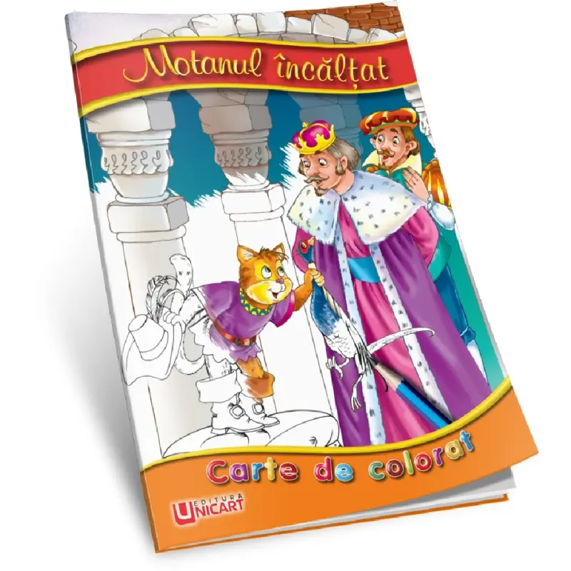 Carte de colorat - Motanul incaltat
