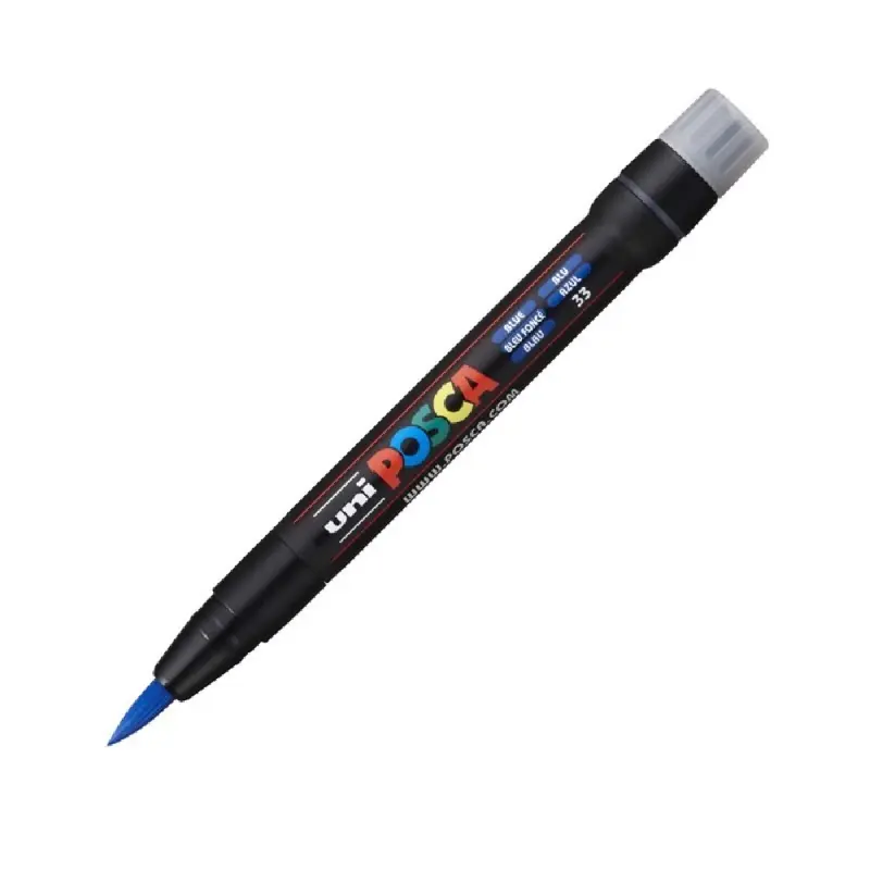 Marker pensula UNI Posca Brush, ALBASTRU