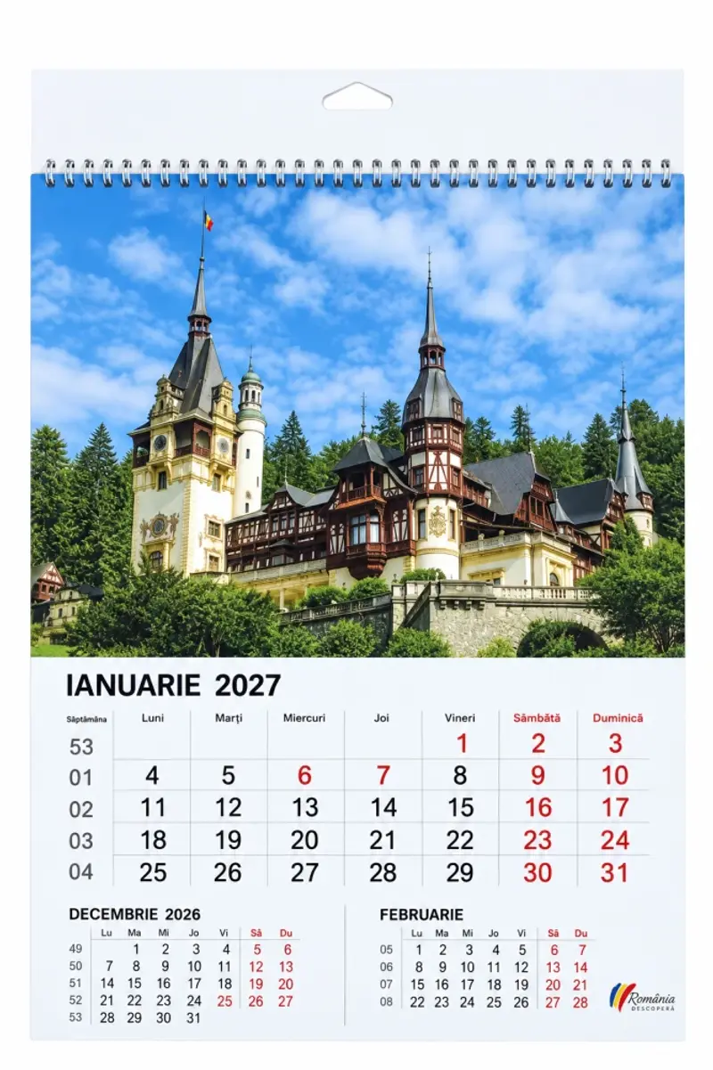 Calendar A3 policromie Romania 2027