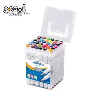 Set Markere Cu 2 Capete, 3-6mm, 36 cul/set - S-COOL