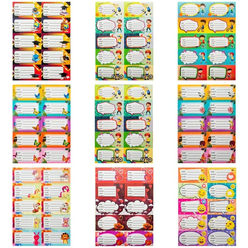 Etichete scolare cu desene 20coli/set