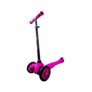Trotineta Roz cadru metal, suport plastic, 3 roti, 58 cm