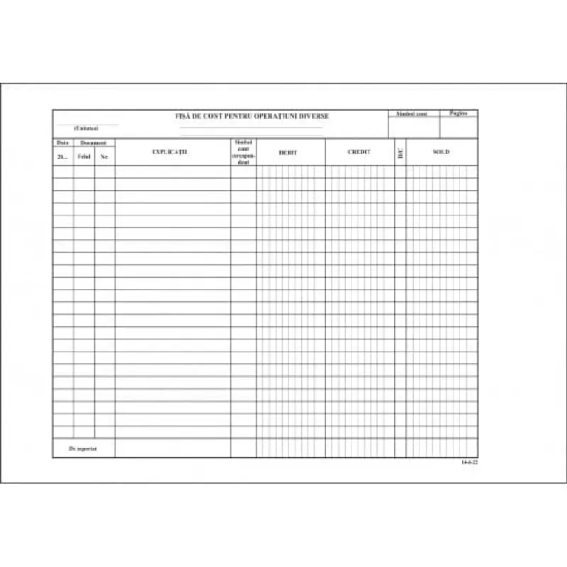 Fisa cont operatiuni diverse, A4 set/100 ( Dany Cris )