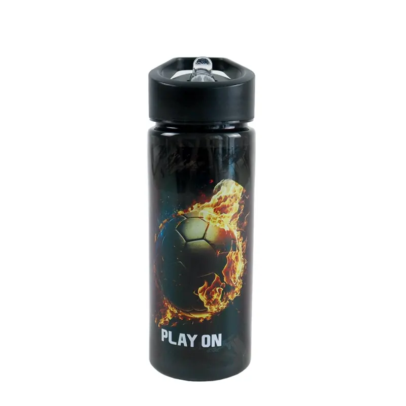 Sticla apa 600 ml, plastic, cu pai, PALY ON, 23x8.5 cm - S-COOL
